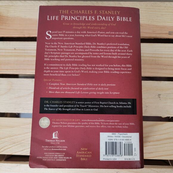 BOOK The Charles F. Stanley Life Principles Daily Bible - Picture 3 of 4